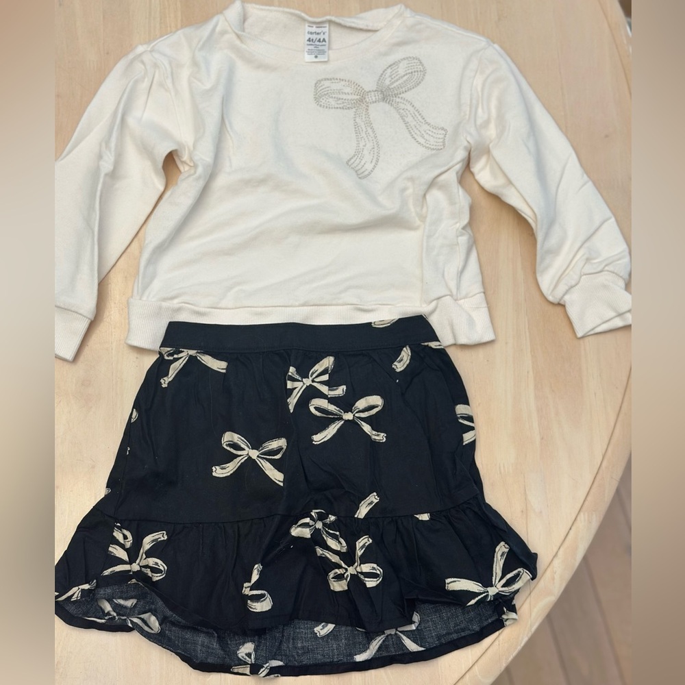 Carters Bow 2-Piece Top & Skirt Set